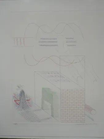 Acquaforte Hockney - The buzzing of the blue guitar (from the blue guitar)