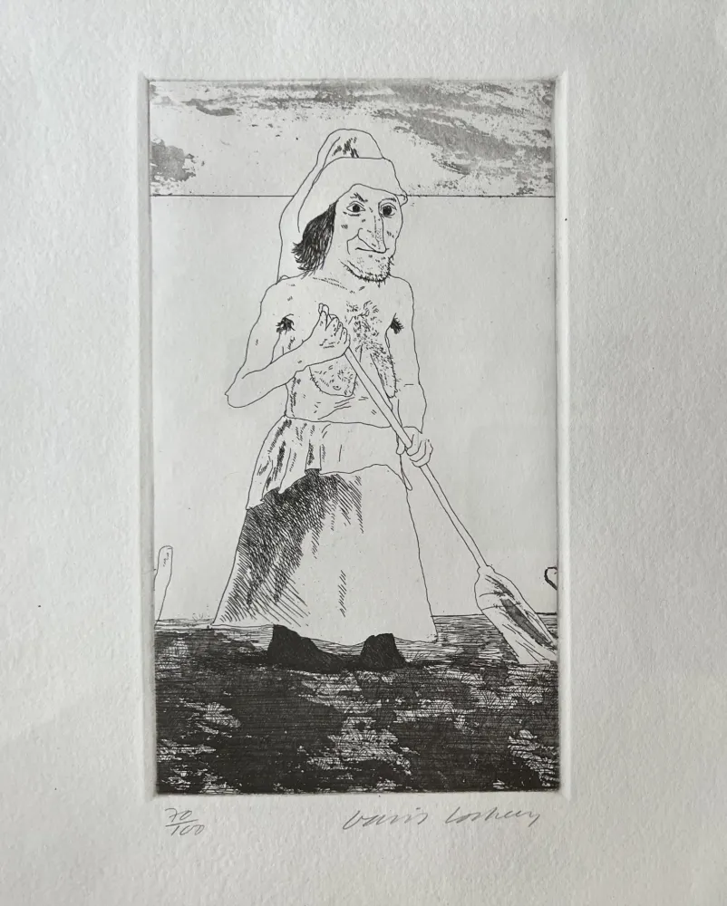 Incisione Hockney - The Enchantress in her garden