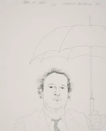 Acquaforte E Acquatinta Hockney - The Restaurateur - Peter At Odins