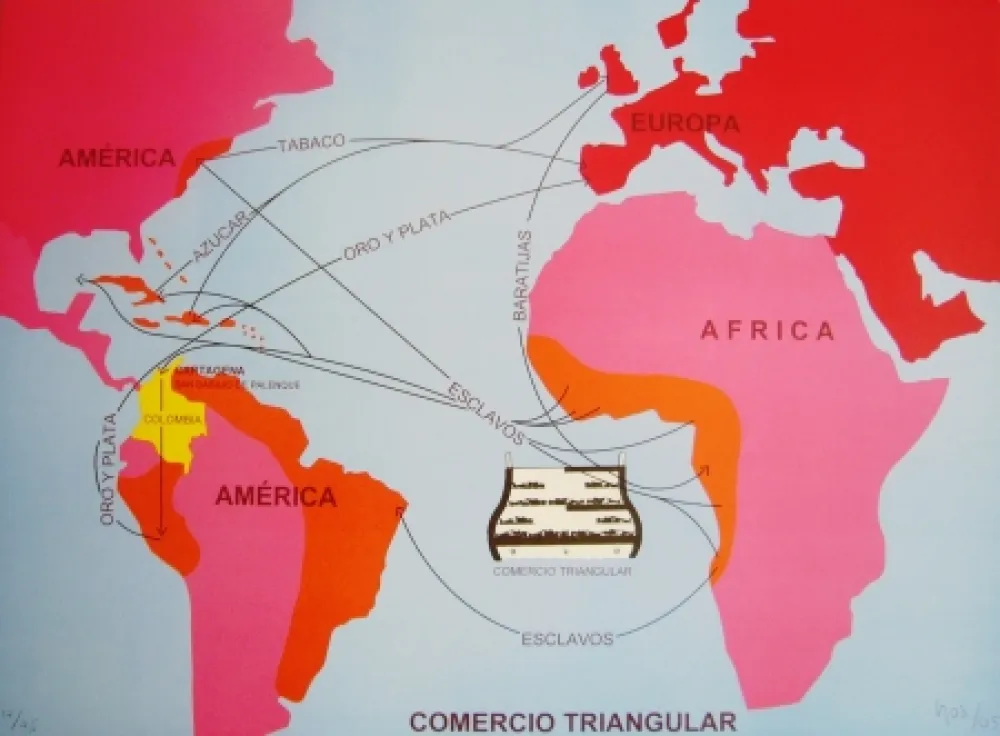 Litografia Hoyos -  Triangulo Comercial 