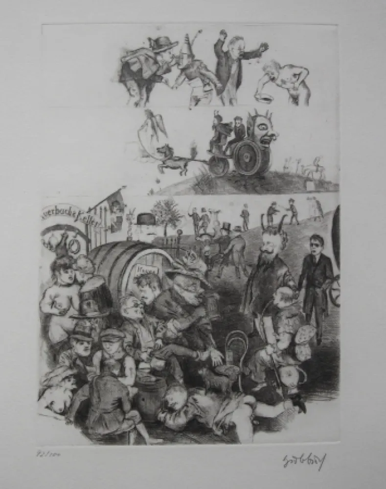 Acquaforte Hubbuch - Auerbachs Keller in Leipzig