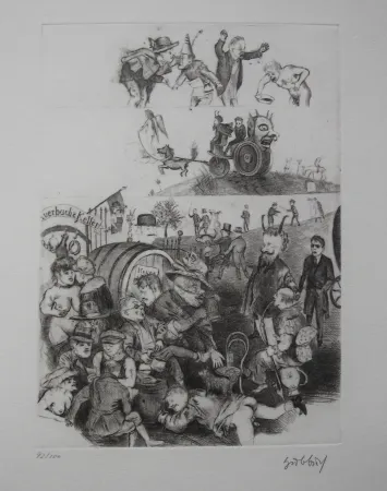 Acquaforte Hubbuch - Auerbachs Keller in Leipzig