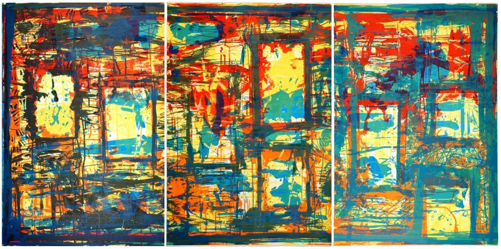 Litografia Huftier - Fenêtre en Rajasthan