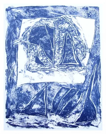Litografia Humair - Composition bleue 1