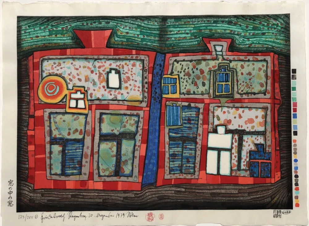 Incisione Su Legno Hundertwasser - 2 to 13 Windows Afloat