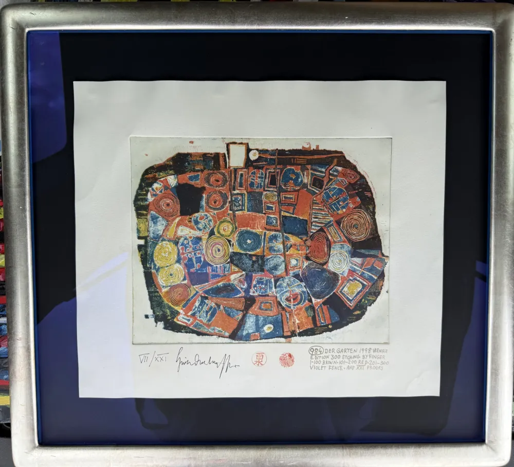 Acquaforte E Acquatinta Hundertwasser - Der Garten, The Garden, Le Jardin