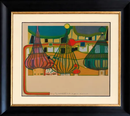 Litografia Hundertwasser - L'Expulsion