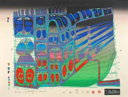 Serigrafia Hundertwasser - Train de nuit - Night train