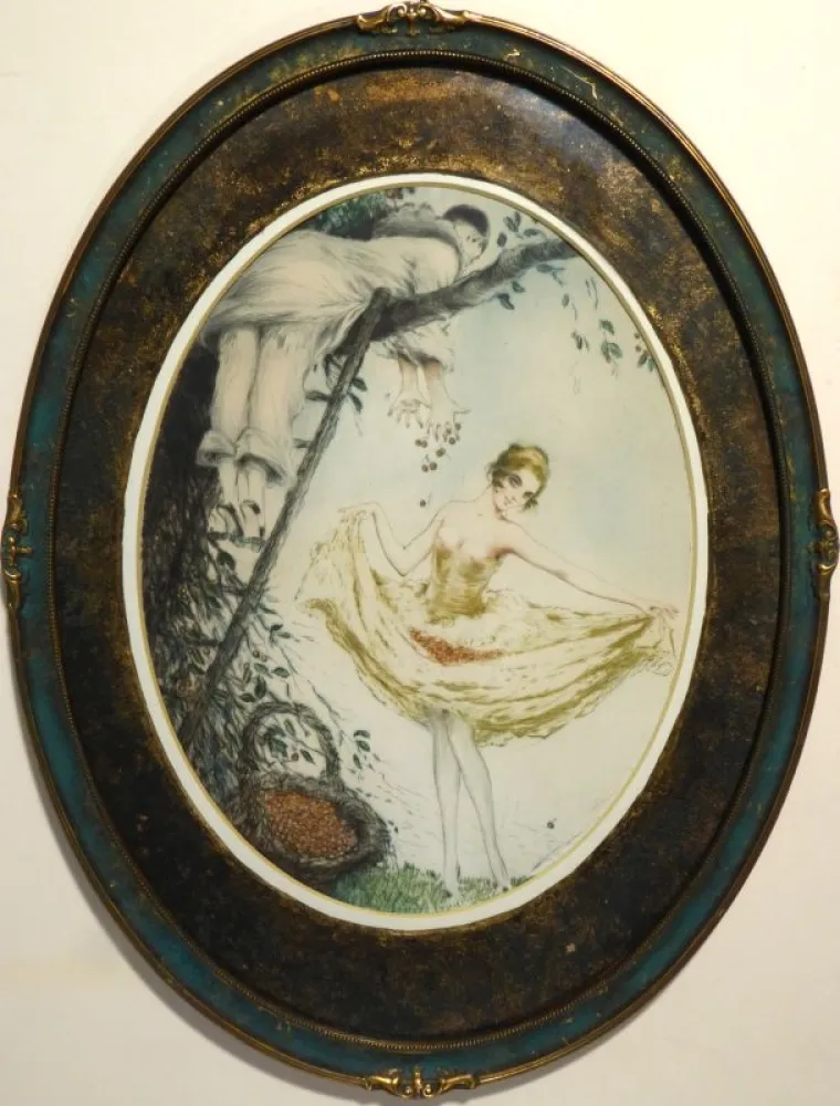 Acquatinta Icart - Kirschenernte