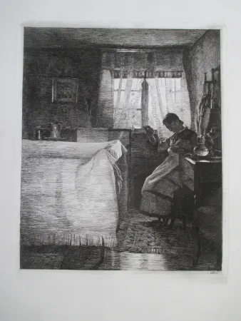 Incisione Ilsted - Bedchamber Interior