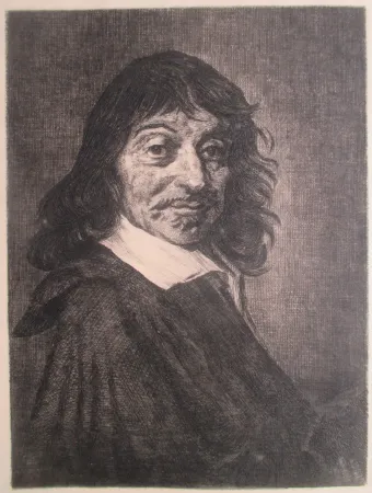 Incisione Ilsted - René Descartes, after the portrait by Frans Hals