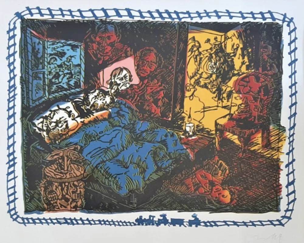 Linoincisione Immendorff - Surrealistisches Tribunal