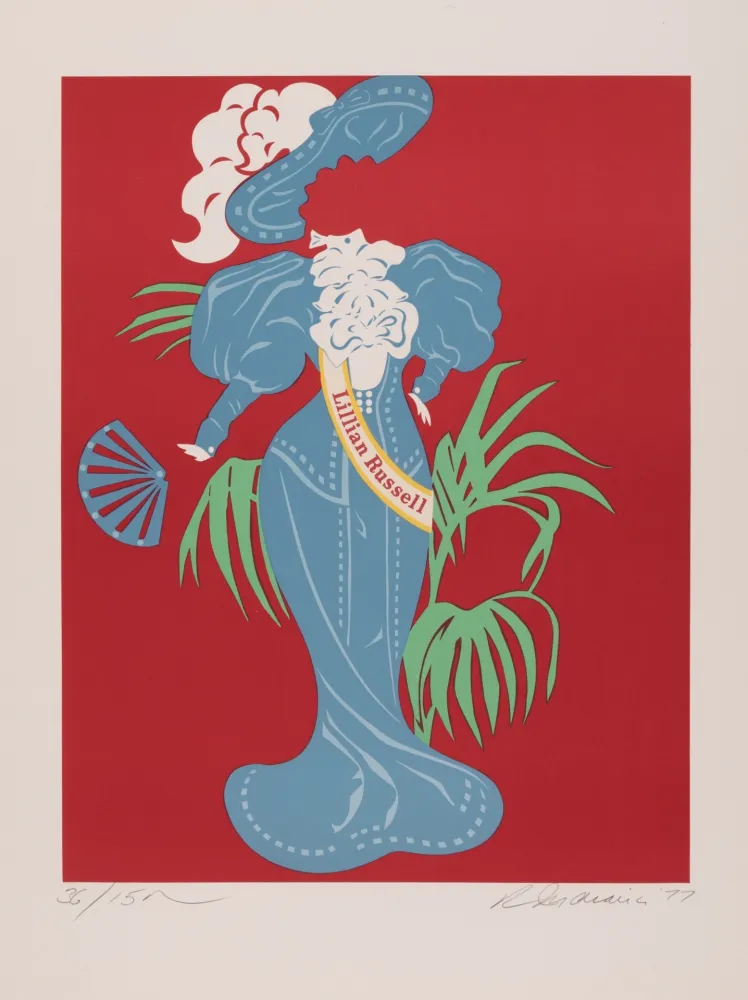 Serigrafia Indiana - Lillian Russel, 1977 - Hand-signed