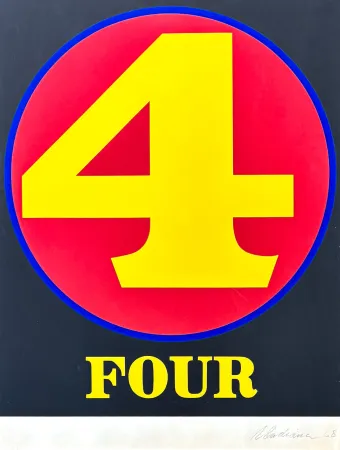 Serigrafia Indiana - Robert Indiana (1928–2018) - Four, from numbers - Screenprint in colors on Schoellers Parole paper - 1968