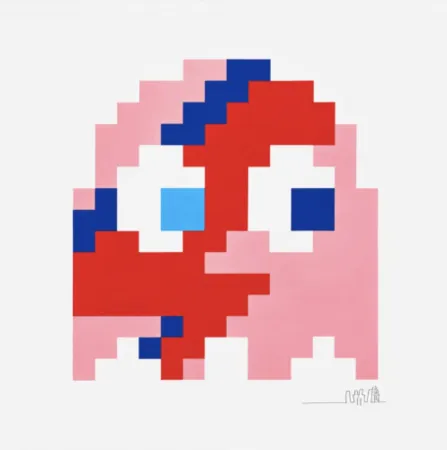 Serigrafia Invader - Aladdin Sane (Pinky)