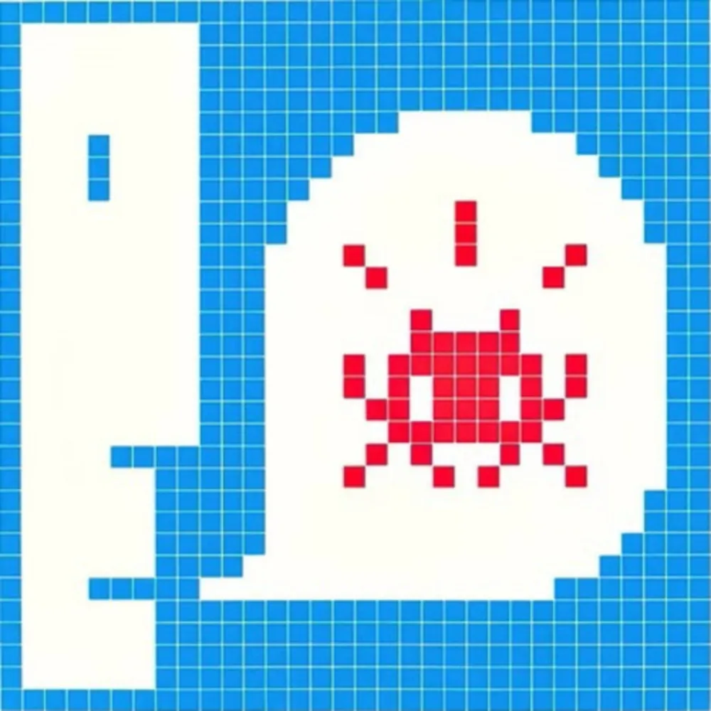 Serigrafia Invader - Alert (Blue)
