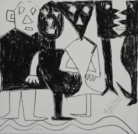 Litografia Ionesco - A bord de la nef