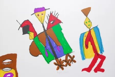 Litografia Ionesco - A bord de la nef des fous