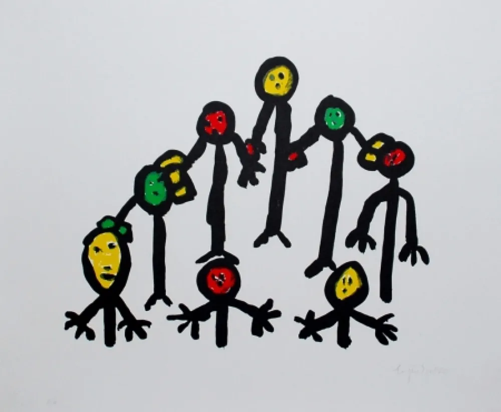 Litografia Ionesco - Le cercle familial