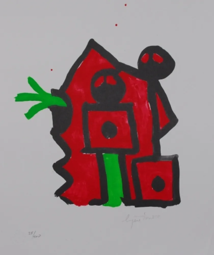 Litografia Ionesco - Rouge au noir