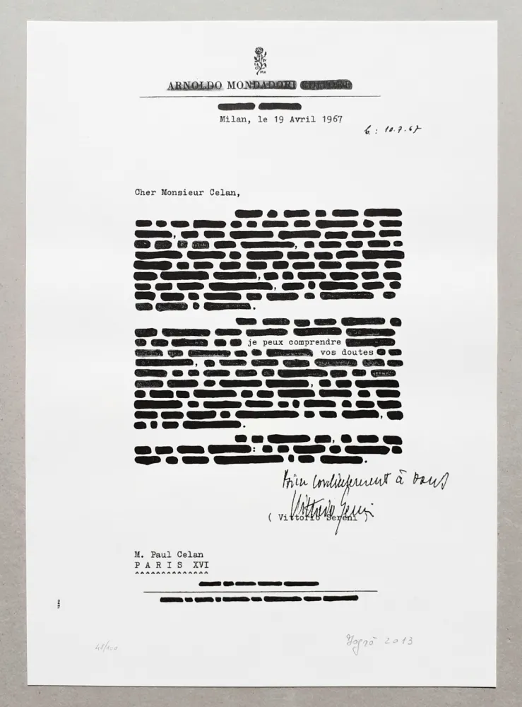 Litografia Isgro - Cancellature