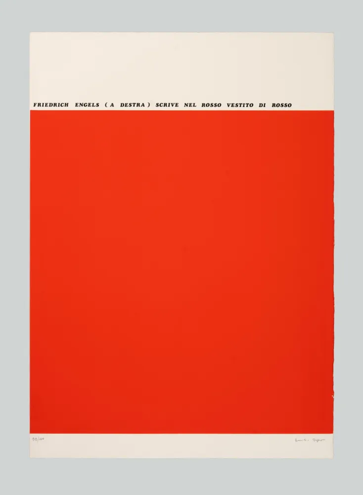 Serigrafia Isgro - Friedrich Engels (a destra) scrive nel rosso vestito di rosso