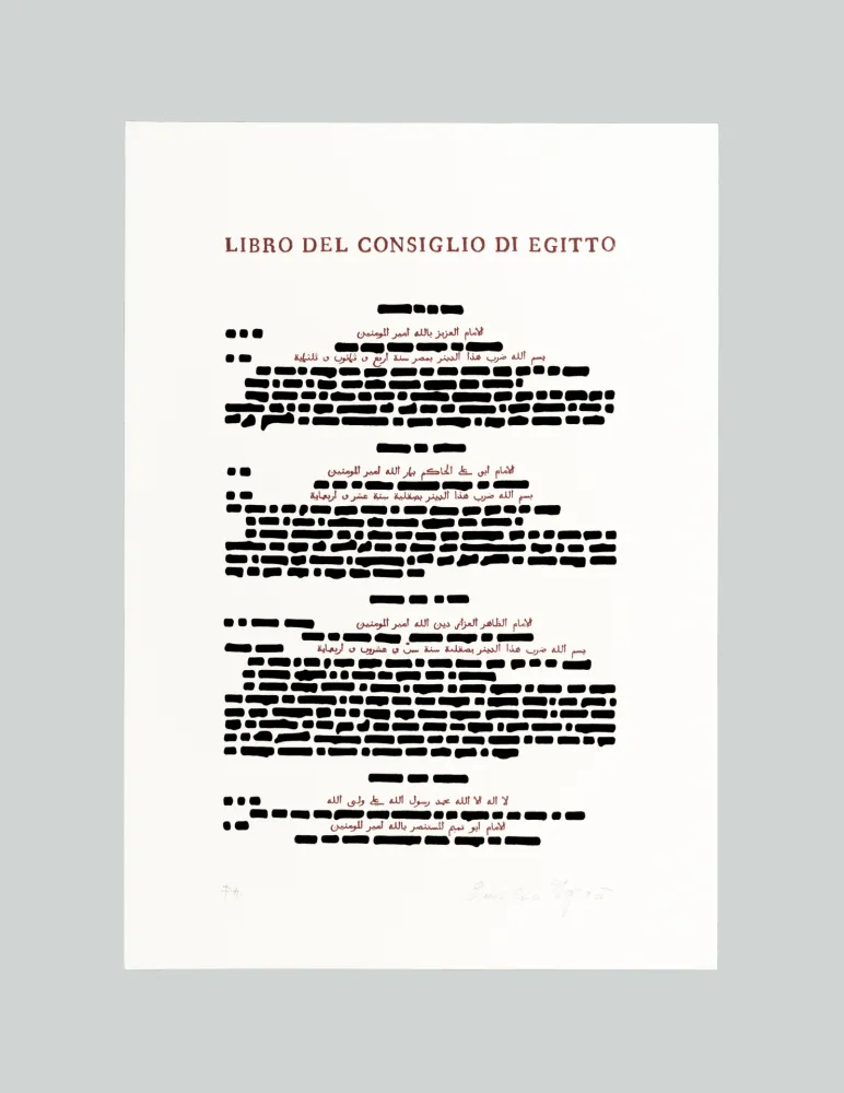 Serigrafia Isgro - Libro del consiglio d'Egitto