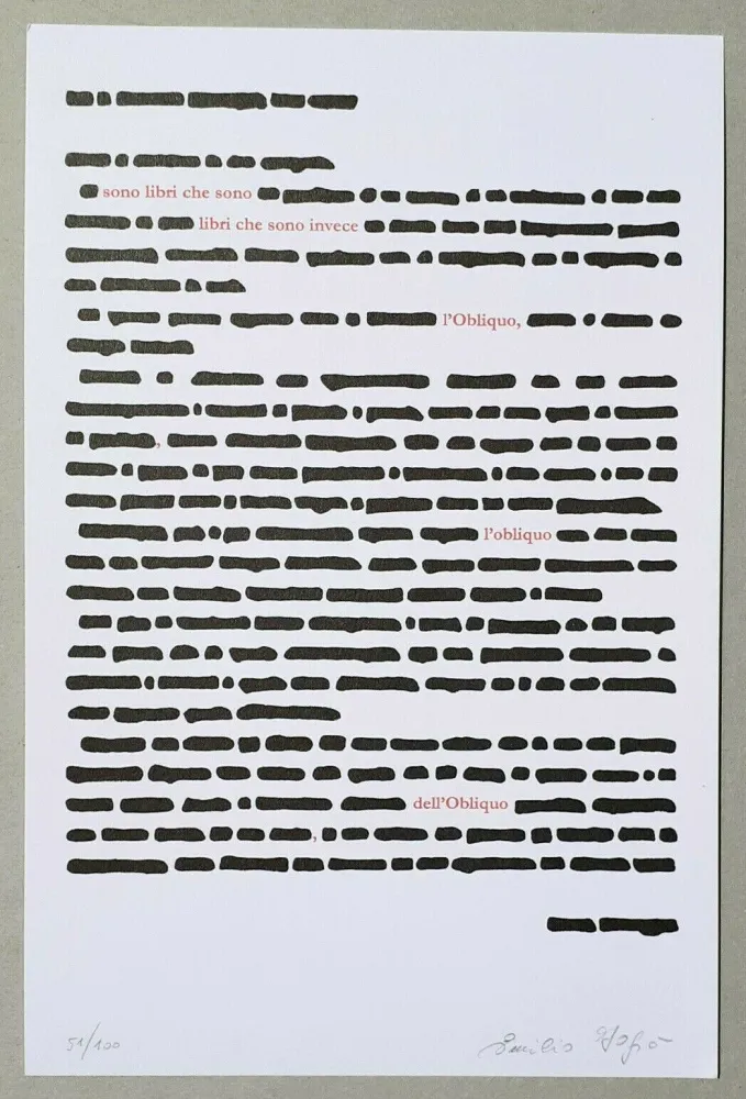 Litografia Isgro - Obliquo