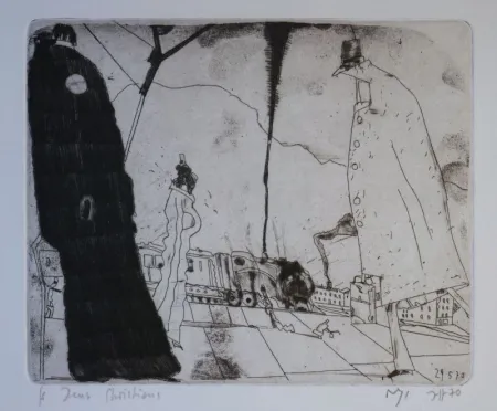 Incisione Janssen - Bahnsteig