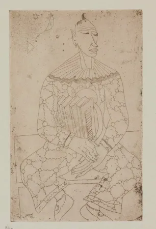 Acquaforte Jespers - Clown avec accordeon