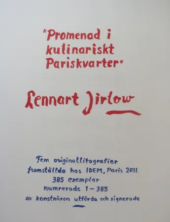 Litografia Jirlow - Promenade culinaire a PARIS