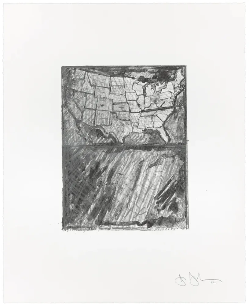 Litografia Johns - Map