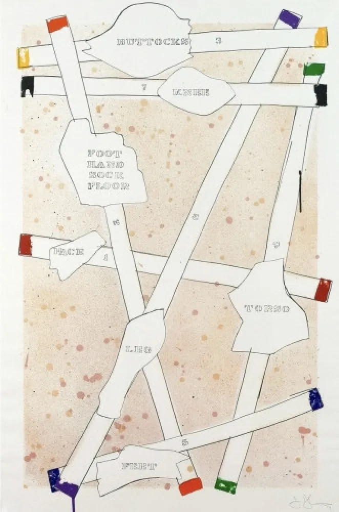 Litografia Johns - Sketch from Untitled I