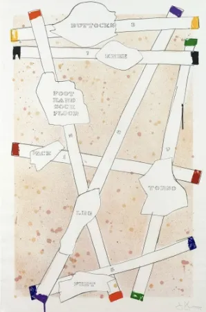 Litografia Johns - Sketch from Untitled I