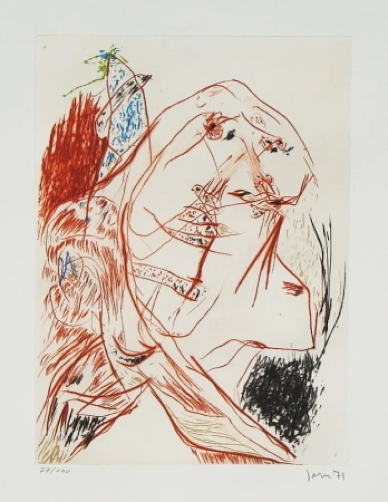 Acquaforte E Acquatinta Jorn - Anémone progressiste