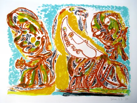 Litografia Jorn - Barbarie au clair de lune