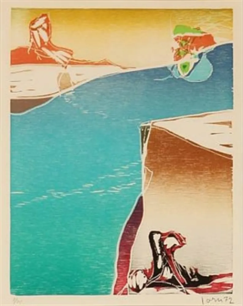 Incisione Su Legno Jorn - Dans le sillage d'If-Aube