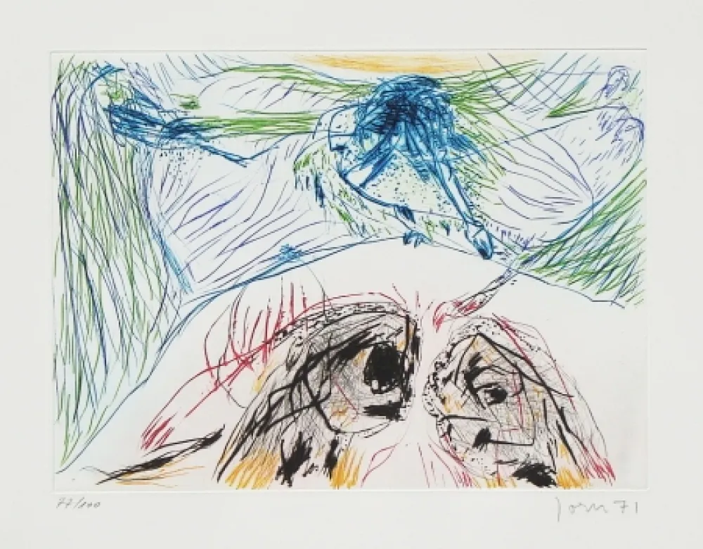 Acquaforte E Acquatinta Jorn - Hibou sortilège