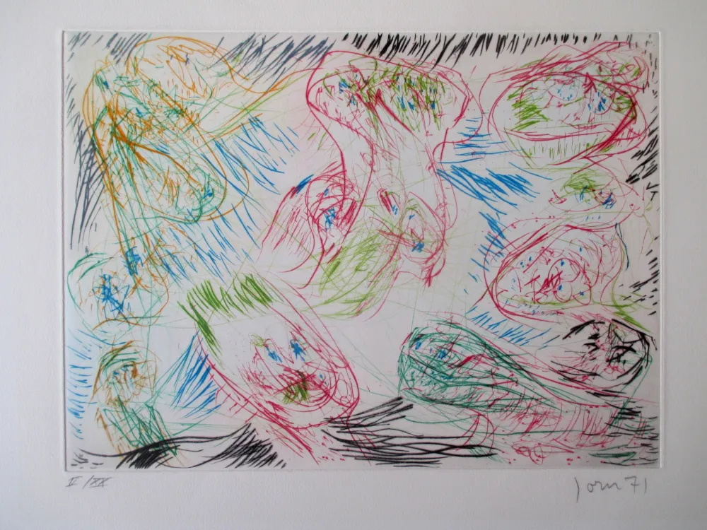 Incisione Jorn - La sortie joyeuse