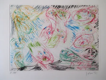 Incisione Jorn - La sortie joyeuse