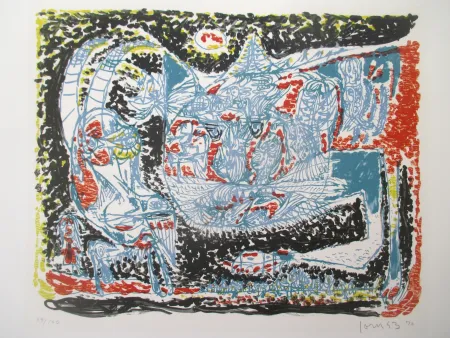 Litografia Jorn - Le Chat qui rit