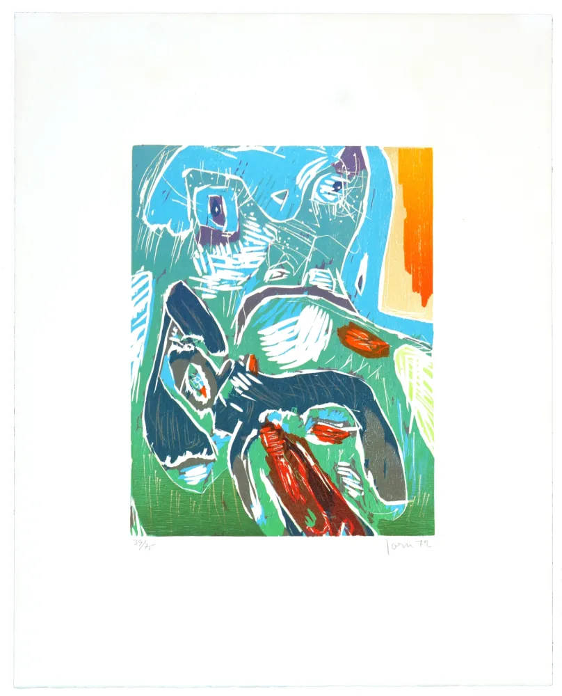 Incisione Su Legno Jorn - Strabisme pastoral