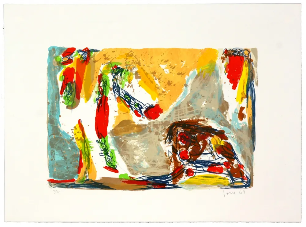 Litografia Jorn - Trop tôt