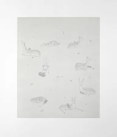 Incisione Kaga - Catching of the 7 wild black cats