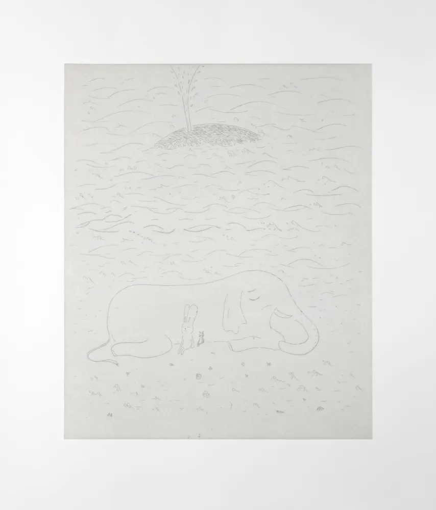 Incisione Kaga - Elephant and whale