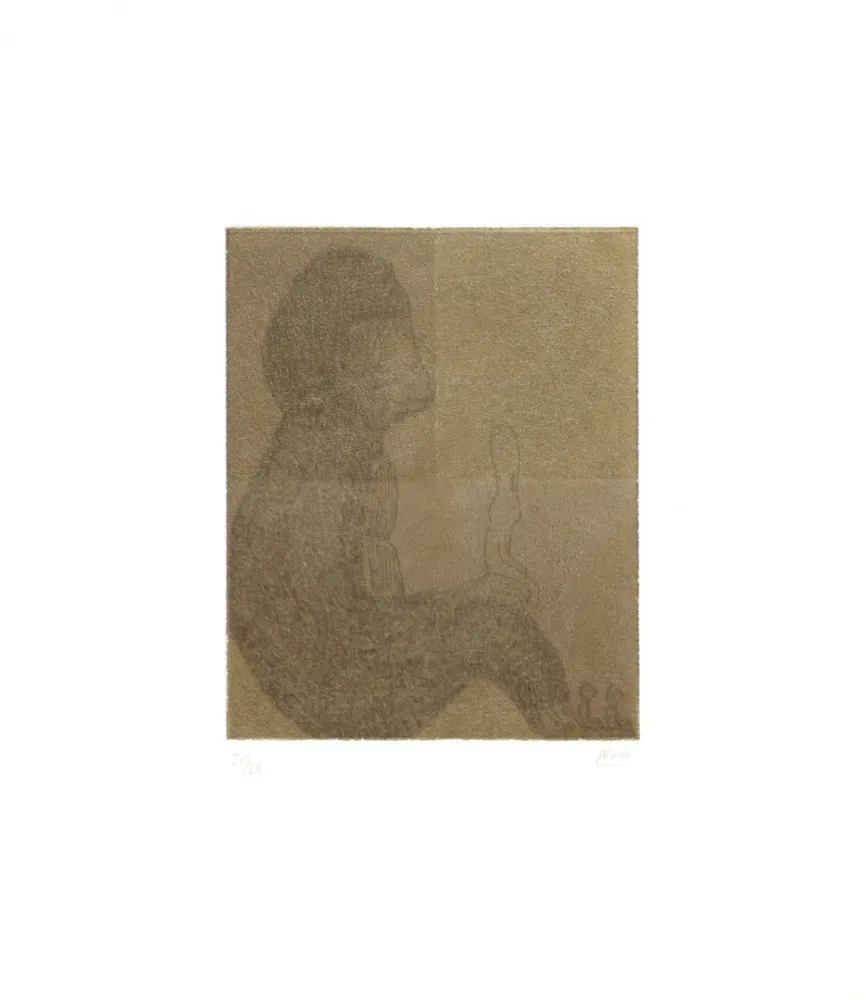 Incisione Kaga - Four sleepers with gorilla