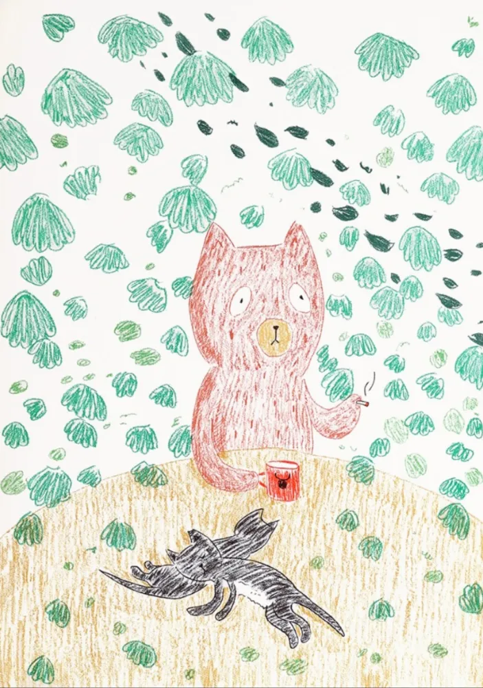 Litografia Kaga - Kumacchi in green 1