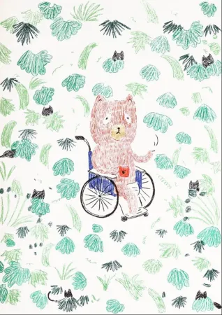 Litografia Kaga - Kumacchi in green 2