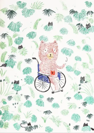 Litografia Kaga - Kumacchi in green 2