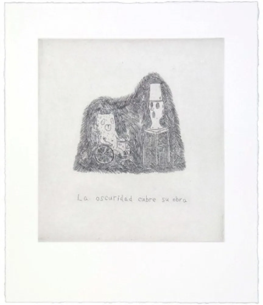 Incisione Kaga - The darkness covers his work